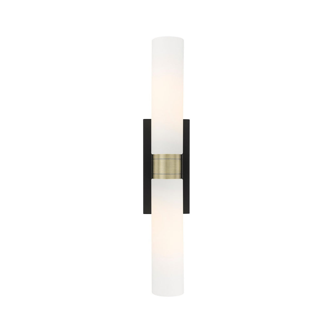 Innovations Downtown Urban 617-2W-BAB-G617-11WH Bath Vanity Light 24 in. wide - Black Antique Brass