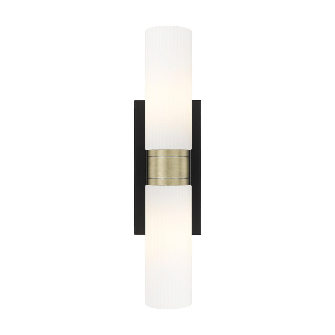 Innovations Downtown Urban 617-2W-BAB-G617-8SWH Bath Vanity Light 18 in. wide - Black Antique Brass