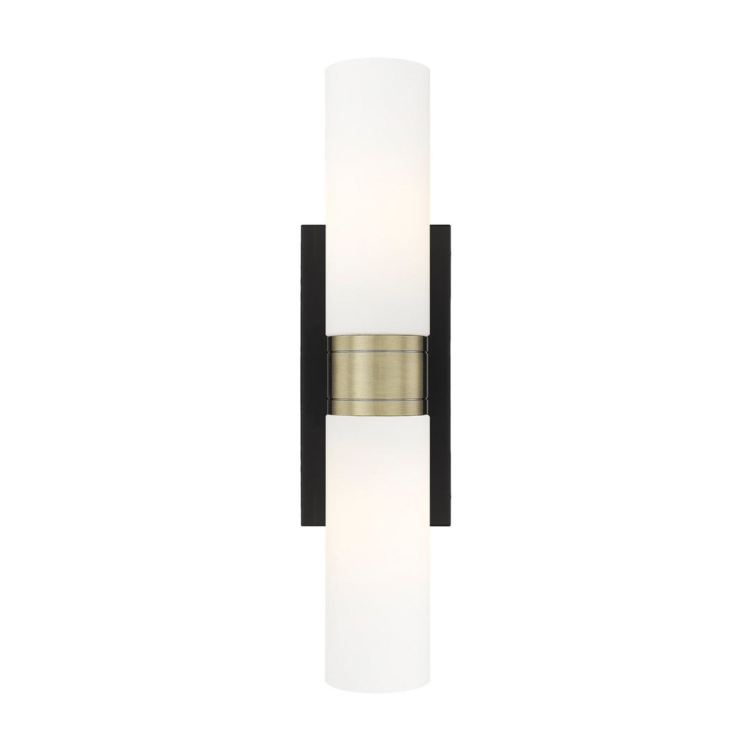 Innovations Downtown Urban 617-2W-BAB-G617-8WH Bath Vanity Light 18 in. wide - Black Antique Brass