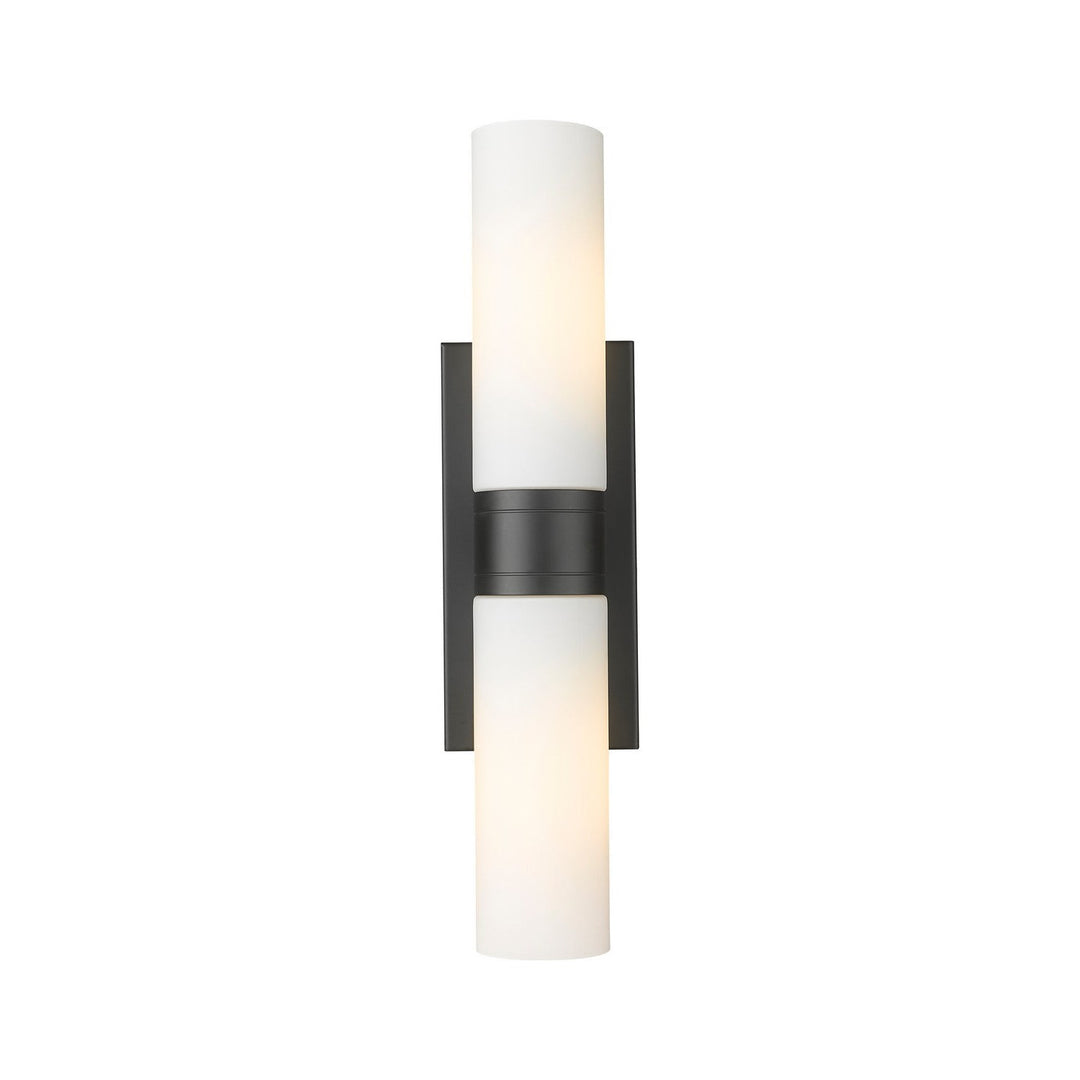 Innovations Downtown Urban 617-2W-BK-G617-8WH Bath Vanity Light 18 in. wide - Matte Black