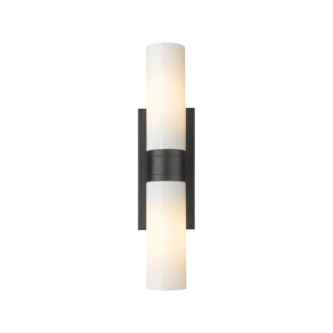 Innovations Downtown Urban 617-2W-BK-G617-8SWH Bath Vanity Light 18 in. wide - Matte Black