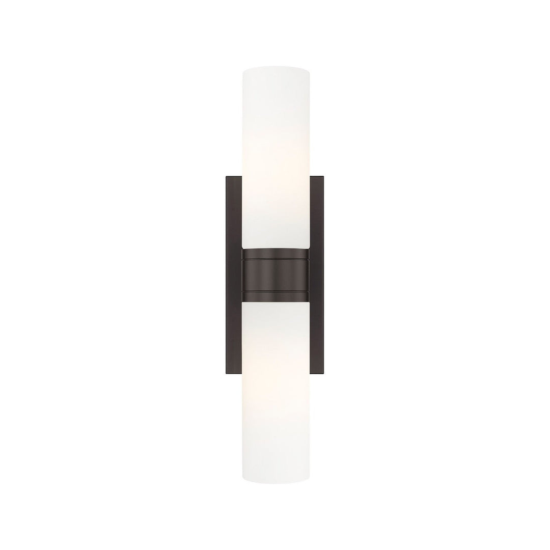 Innovations Downtown Urban 617-2W-OB-G617-8WH Bath Vanity Light 18 in. wide - Oil Rubbed Bronze