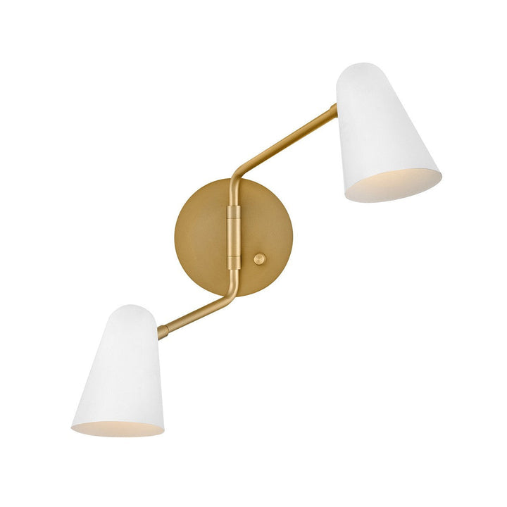 Lark Lighting 83542LCB-MW Modern Birdie Lamp Lacquered Brass With Matte White Accents