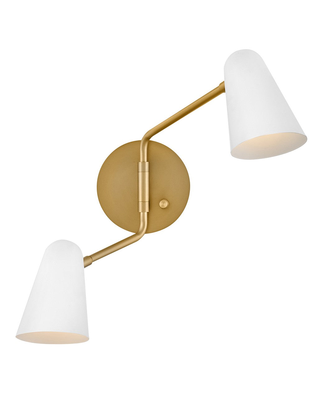 Lark Lighting 83542LCB-MW Modern Birdie Lamp Lacquered Brass With Matte White Accents