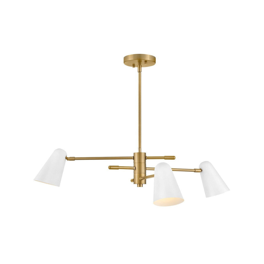 Lark Birdie 83543LCB-MW Chandelier Light - Lacquered Brass with Matte White accents