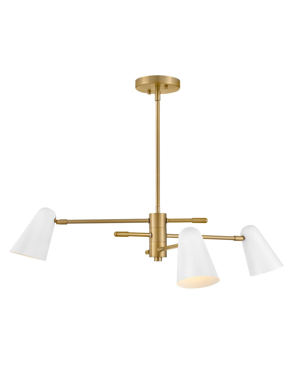 Lark Birdie 83543LCB-MW Chandelier Light - Lacquered Brass with Matte White accents