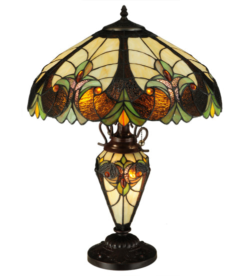 Meyda Tiffany Lighting 134528 Sebastian Two Light Table Lamp Lamp Bronze / Dark