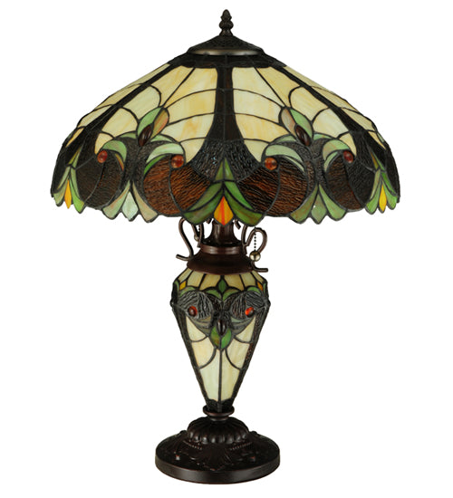 Meyda Tiffany Lighting 134528 Sebastian Two Light Table Lamp Lamp Bronze / Dark