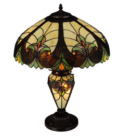 Meyda Tiffany Lighting 134528 Sebastian Two Light Table Lamp Lamp Bronze / Dark