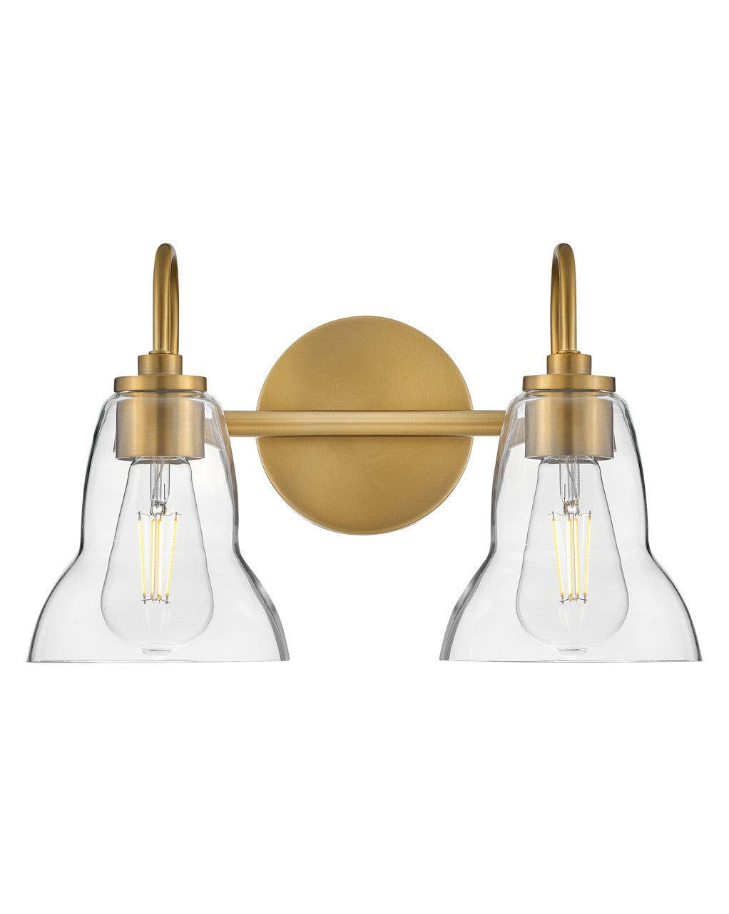 Lark Vera 85562LCB Bath Vanity Light 15 in. wide - Lacquered Brass