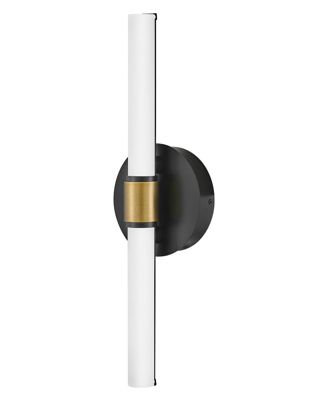 Lark Kai 85600BK-LCB Bath Vanity Light 17 in. wide - Black with Lacquered Brass Accents