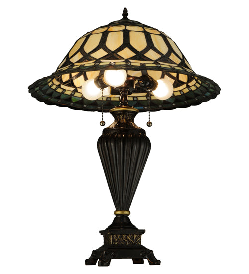 Meyda Tiffany Lighting 134536 Aello Three Light Table Lamp Lamp Bronze / Dark