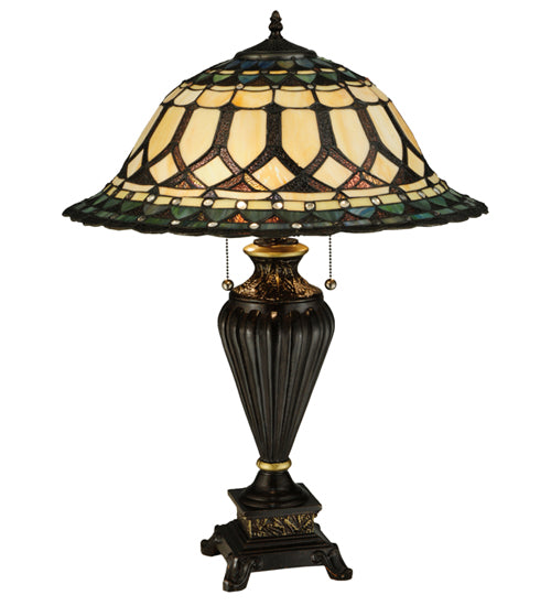Meyda Tiffany Lighting 134536 Aello Three Light Table Lamp Lamp Bronze / Dark