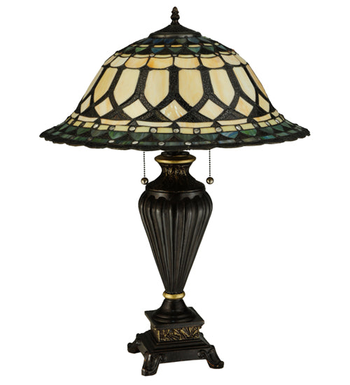 Meyda Tiffany Lighting 134536 Aello Three Light Table Lamp Lamp Bronze / Dark