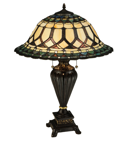 Meyda Tiffany Lighting 134536 Aello Three Light Table Lamp Lamp Bronze / Dark