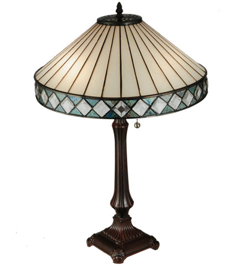 Meyda Tiffany Lighting 134537 Diamondring Two Light Table Lamp Lamp Bronze / Dark