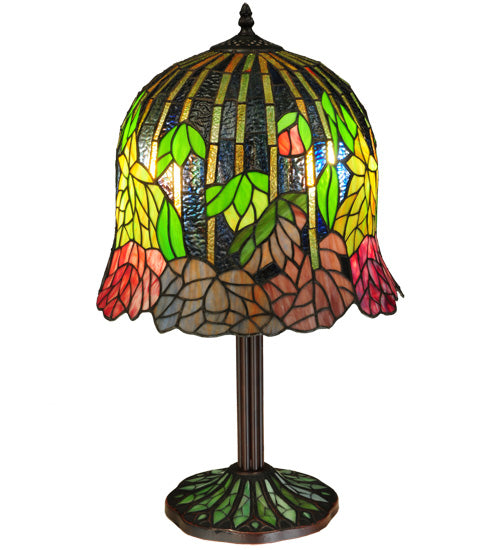 Meyda Tiffany Lighting 134540 Tiffany Honey Locust Two Light Table Lamp Lamp Bronze / Dark