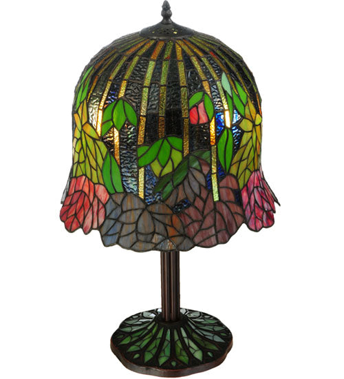 Meyda Tiffany Lighting 134540 Tiffany Honey Locust Two Light Table Lamp Lamp Bronze / Dark