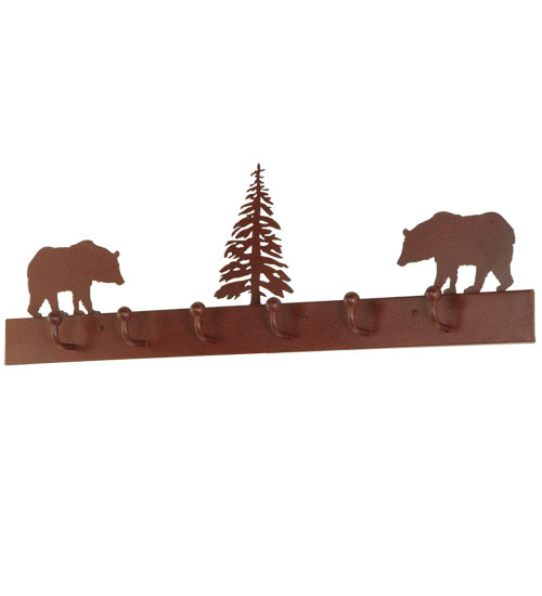 Meyda Tiffany Lighting 134606 Bear On The Loose 6 Hooks Coat Rack Home Decor Bronze / Dark