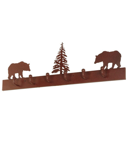 Meyda Tiffany Lighting 134606 Bear On The Loose 6 Hooks Coat Rack Home Decor Bronze / Dark