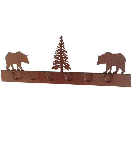 Meyda Tiffany Lighting 134606 Bear On The Loose 6 Hooks Coat Rack Home Decor Bronze / Dark