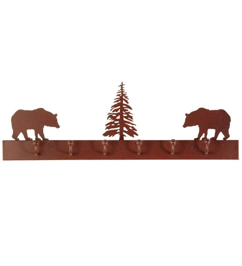 Meyda Tiffany Lighting 134606 Bear On The Loose 6 Hooks Coat Rack Home Decor Bronze / Dark