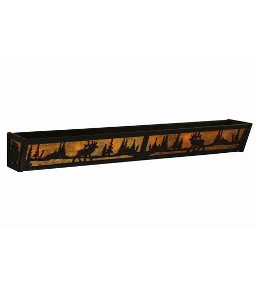 Meyda Tiffany Elk At Lake 134636 Bath Vanity Light 36 in. wide - Dark Roast