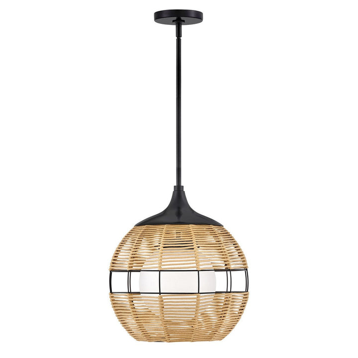 Hinkley Lighting 19677BK-NAT Modern Maddox Outdoor Black With Light Natural Nylon Shade