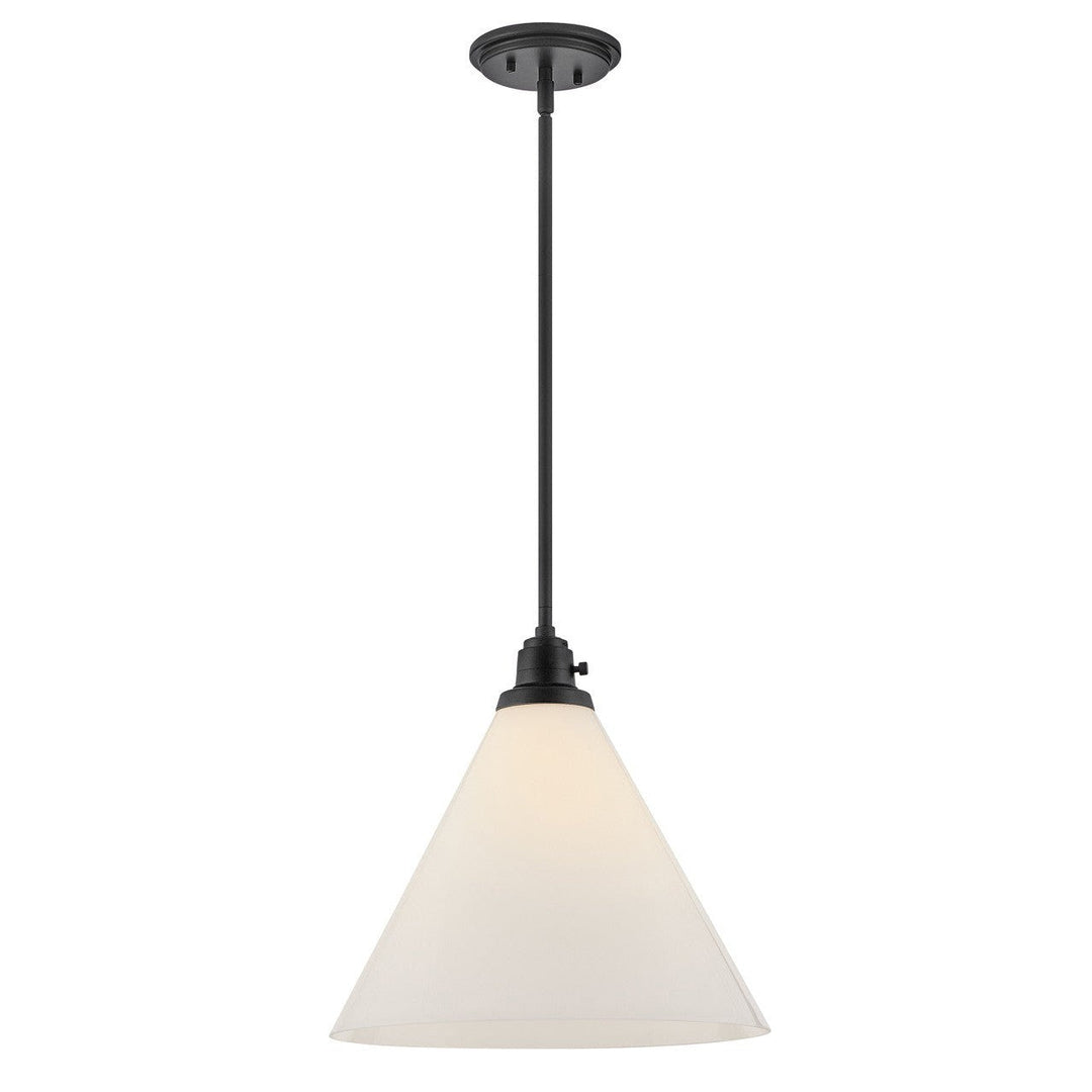 Hinkley Arti 3694BK-CO Pendant Light - Black with Cased Opal glass