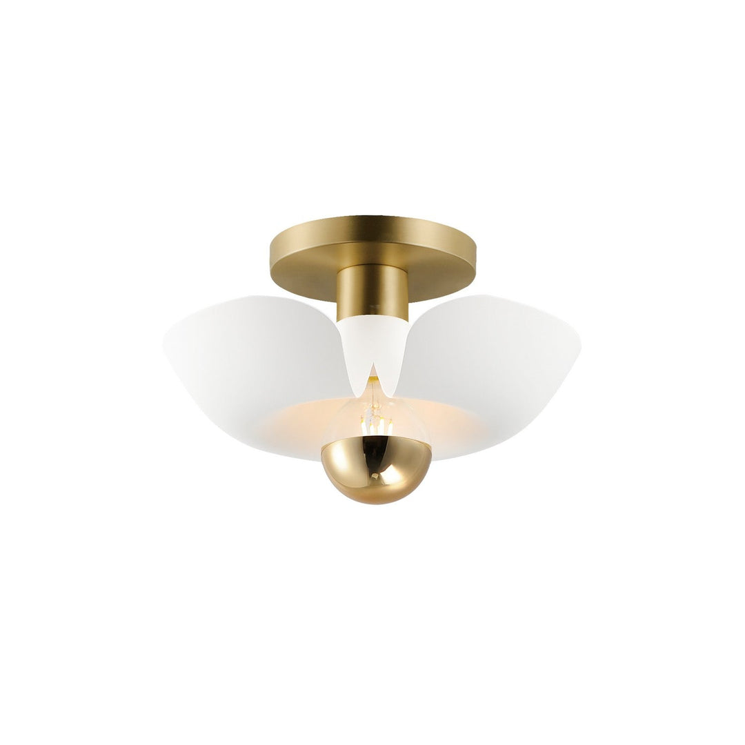 Maxim Poppy 11390WTSBR Ceiling Light - White/Satin Brass