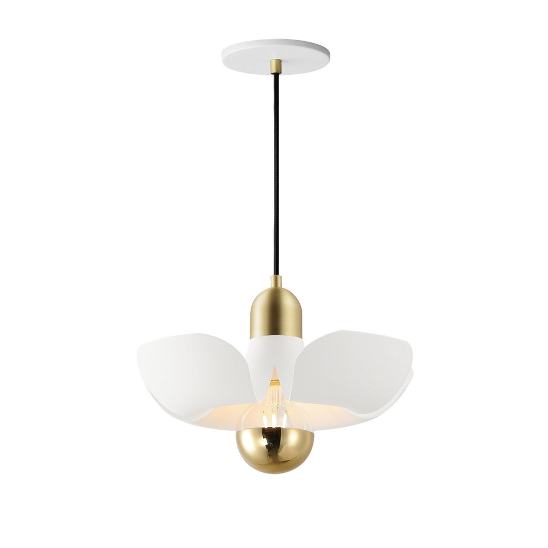 Maxim Poppy 11391WTSBR Pendant Light - White/Satin Brass