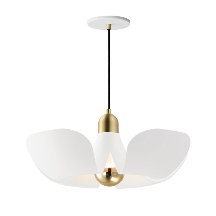 Maxim Poppy 11394WTSBR Pendant Light - White/Satin Brass