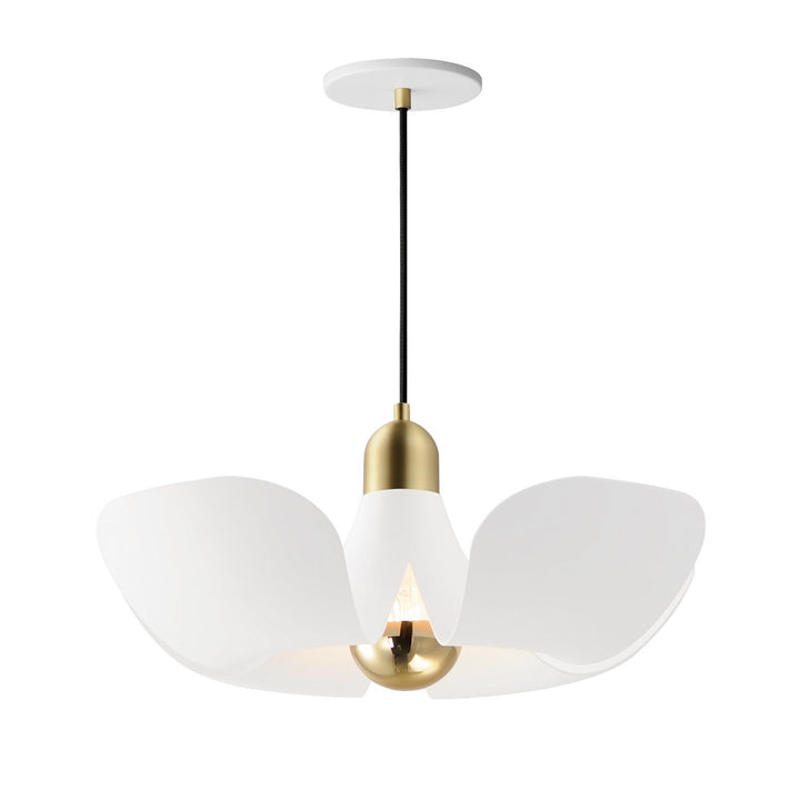 Maxim Poppy 11394WTSBR Pendant Light - White/Satin Brass