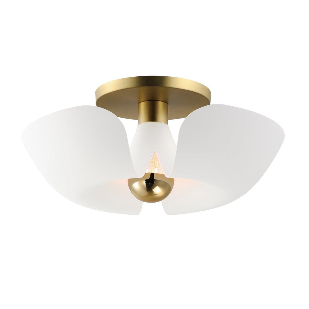 Maxim Poppy 11399WTSBR Ceiling Light - White/Satin Brass