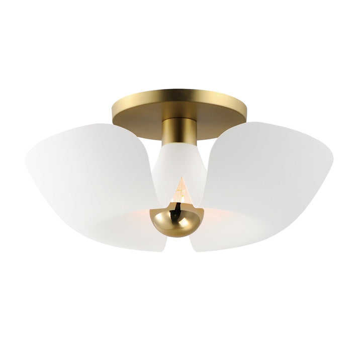 Maxim Poppy 11399WTSBR Ceiling Light - White/Satin Brass
