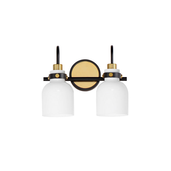 Maxim Milk 12332WTBKSBR Bath Vanity Light 14 in. wide - Satin Brass