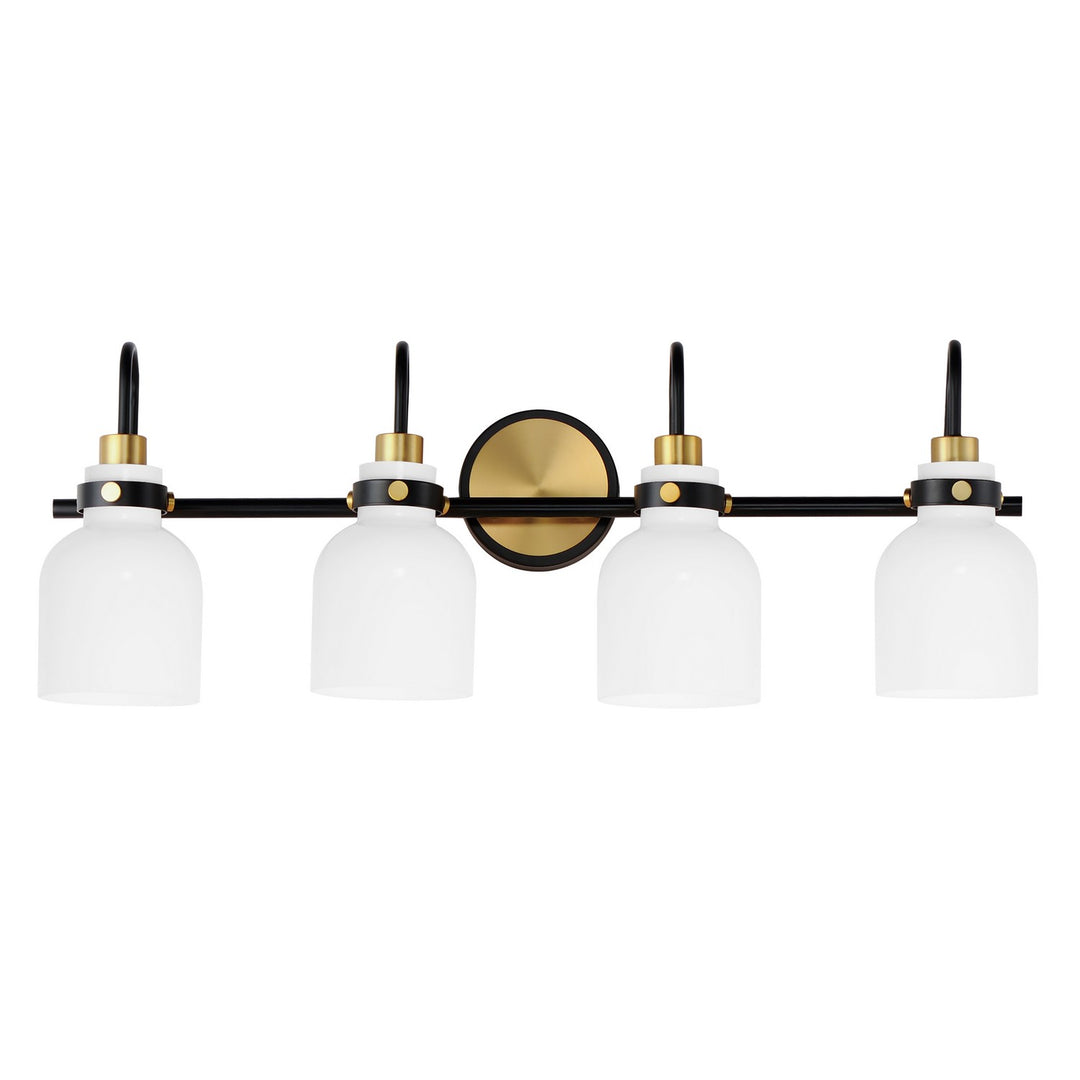Maxim Milk 12334WTBKSBR Bath Vanity Light 31 in. wide - Satin Brass