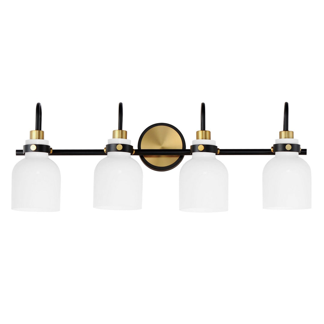 Maxim Milk 12334WTBKSBR Bath Vanity Light 31 in. wide - Satin Brass