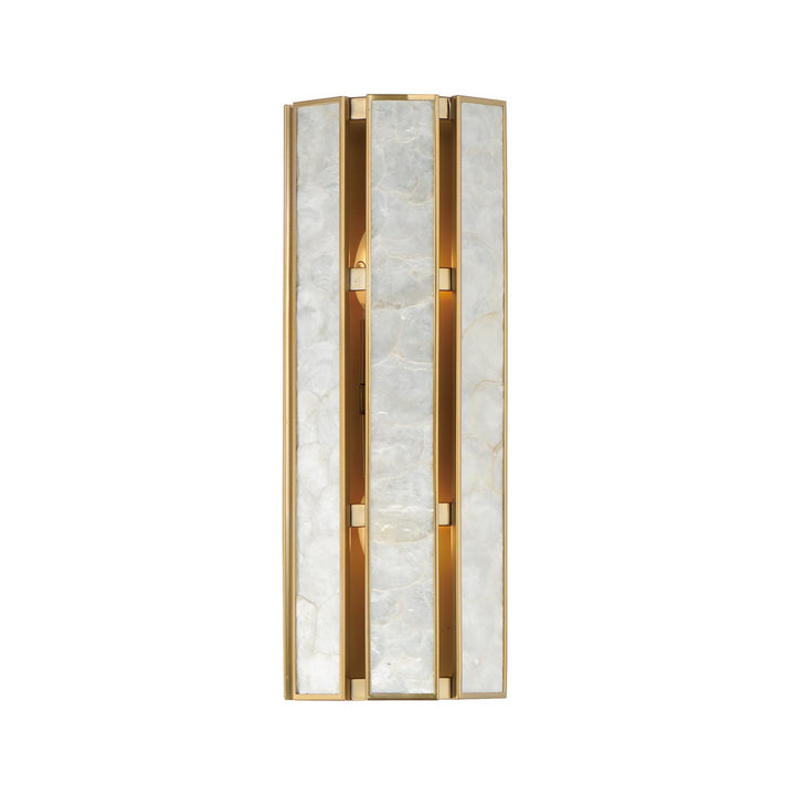 Maxim Miramar 12801CZNAB Wall Sconce Light - Capiz / Natural Aged Brass