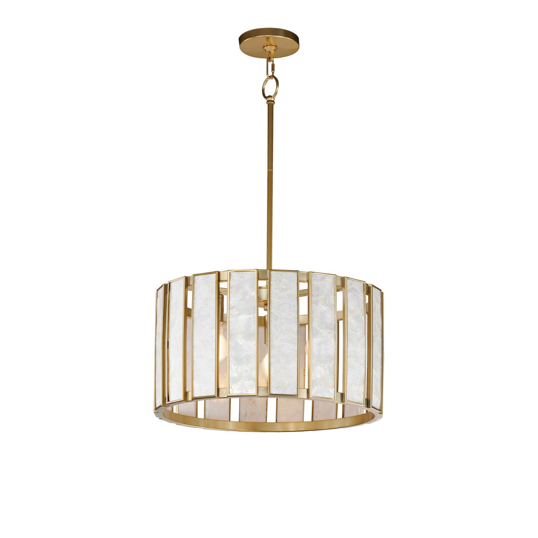 Maxim Miramar 12803CZNAB Chandelier Light - Capiz / Natural Aged Brass