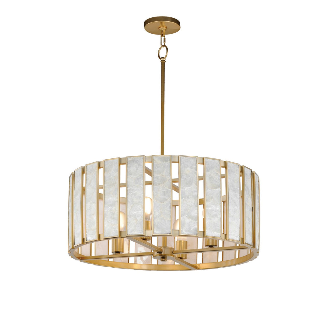 Maxim Miramar 12804CZNAB Chandelier Light - Capiz / Natural Aged Brass