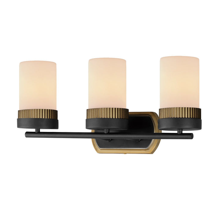Maxim Ruffles 32652SWBKAB Bath Vanity Light 21 in. wide - Black / Antique Brass