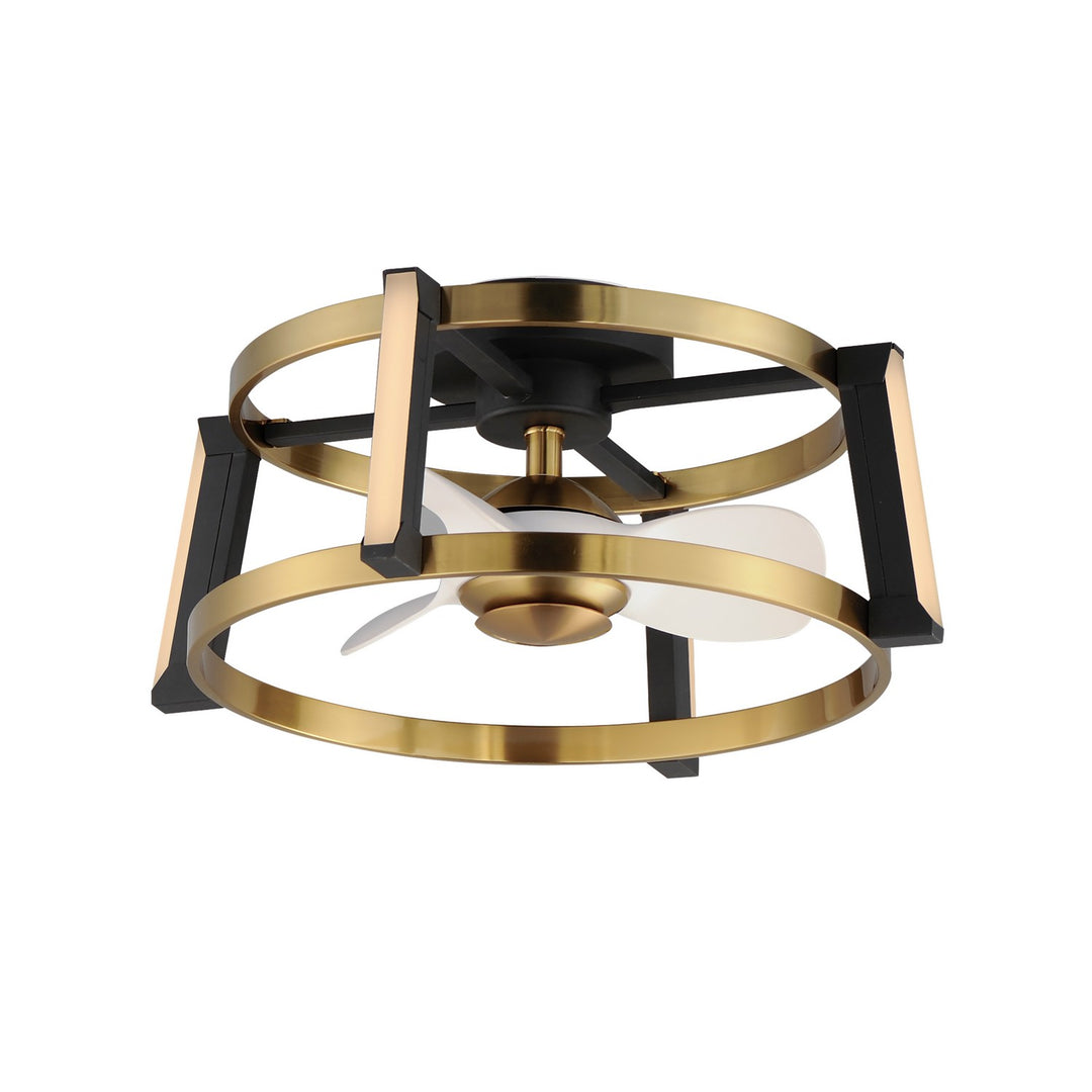 Maxim Darling 61022WTBKNAB Ceiling Fan - Black / Natural Aged Brass