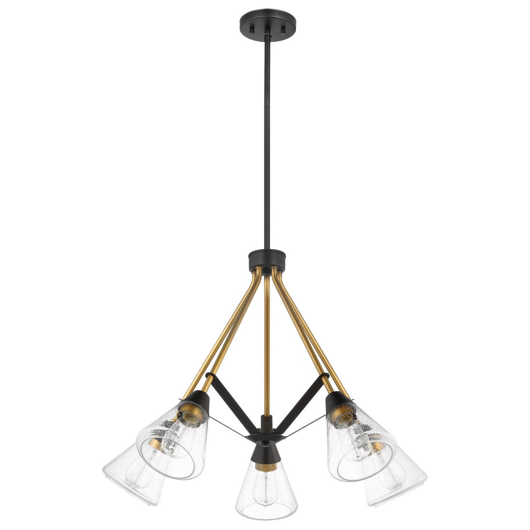 Nuvo Starlight 60-7685 Chandelier Light - Matte Black/Natural Brass