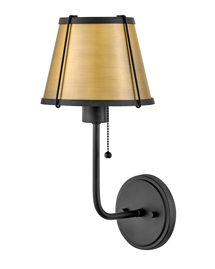 Hinkley Clarke 4890BK-LDB Wall Sconce Light - Black with Lacquered Dark Brass accents