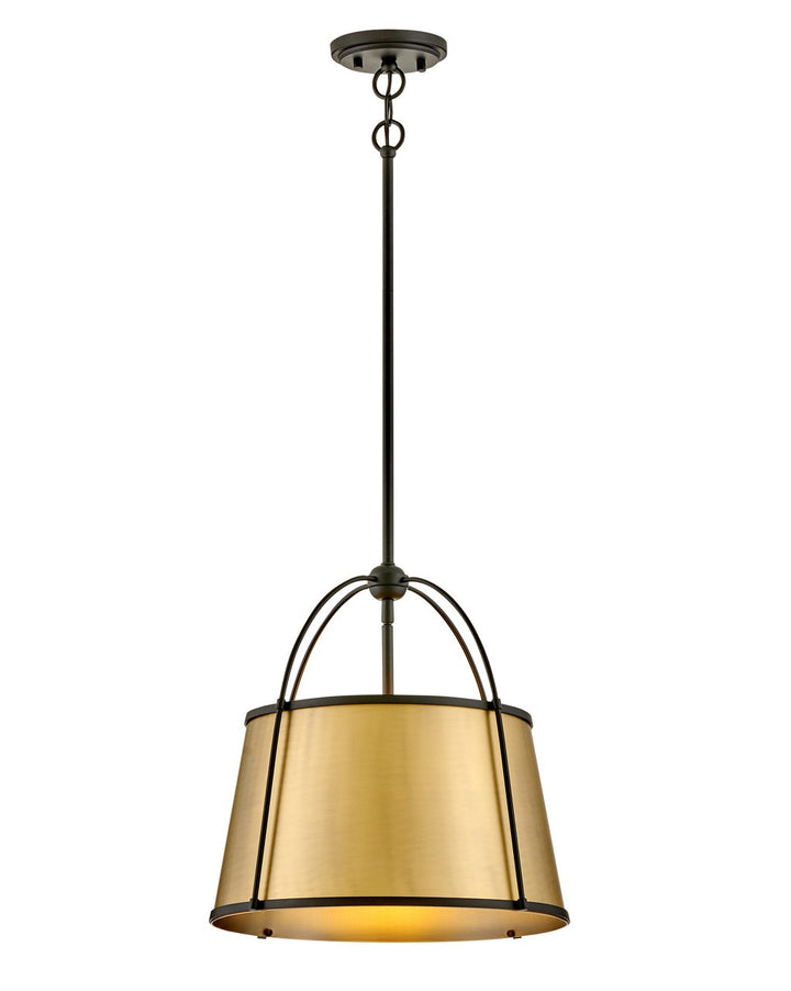 Hinkley Clarke 4894BK-LDB Pendant Light - Black with Lacquered Dark Brass accents