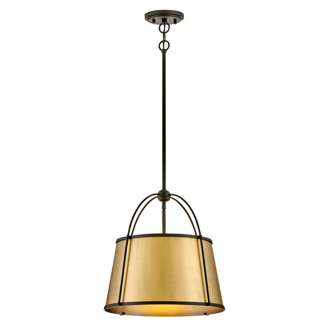 Hinkley Clarke 4894BK-LDB Pendant Light - Black with Lacquered Dark Brass accents