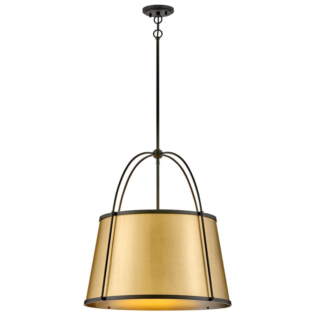 Hinkley Clarke 4895BK-LDB Pendant Light - Black with Lacquered Dark Brass accents