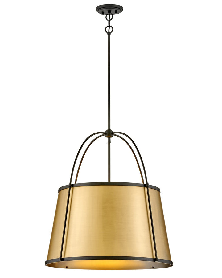 Hinkley Clarke 4895BK-LDB Pendant Light - Black with Lacquered Dark Brass accents