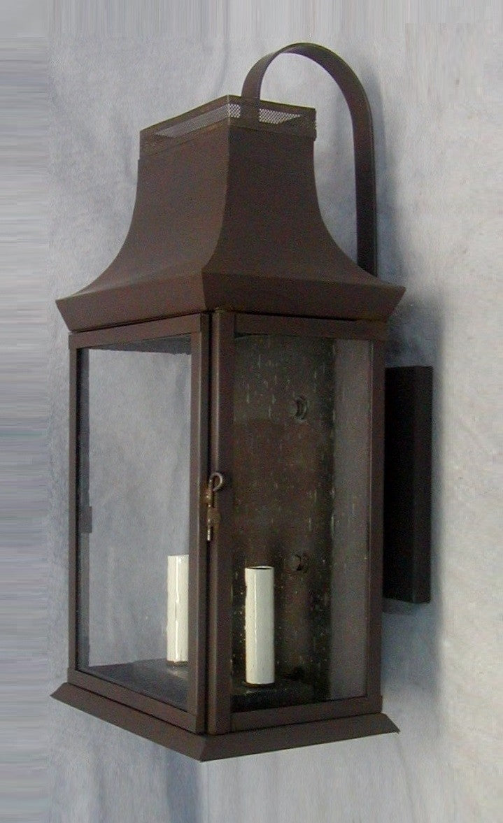 Genie House Lighting 1432DCSS Rawlins Three Light Wall Bracket Outdoor Copper/Antique/Verde